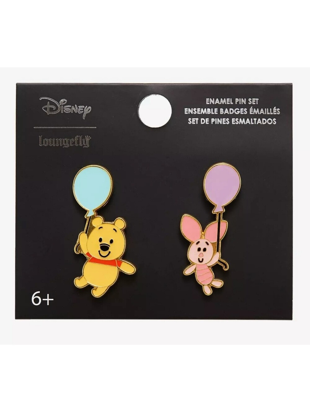 Loungefly Disney Winnie the Pooh Chibi Pooh & Piglet with Balloons Enamel Pin Se